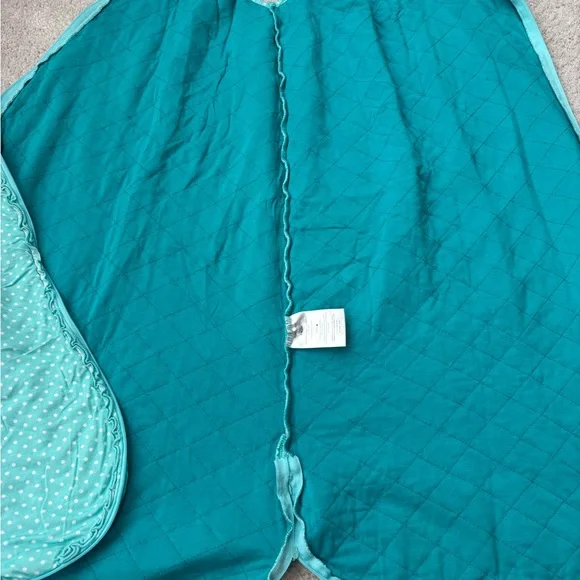 Posh Peanut Teal Polka Dot Ruffled Zippered Sleep Sack BROKEN ZIPPER - Picture 9 of 10